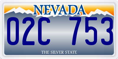 NV license plate 02C753