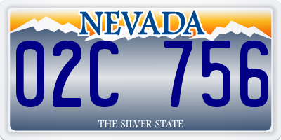 NV license plate 02C756