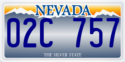 NV license plate 02C757
