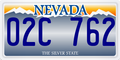 NV license plate 02C762