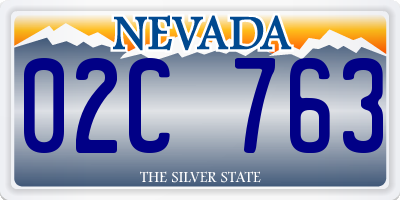 NV license plate 02C763