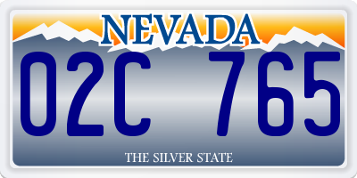 NV license plate 02C765