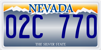 NV license plate 02C770