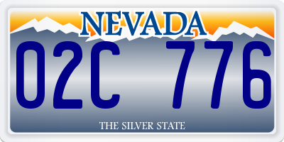 NV license plate 02C776