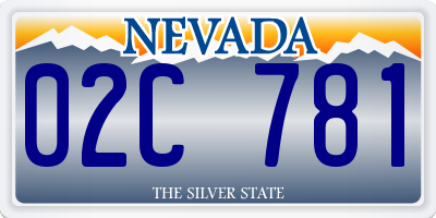 NV license plate 02C781