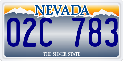 NV license plate 02C783