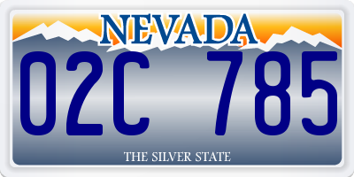 NV license plate 02C785