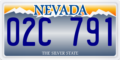 NV license plate 02C791