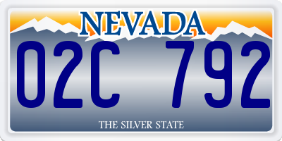 NV license plate 02C792