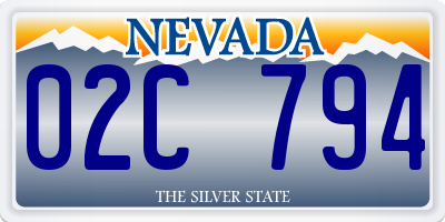 NV license plate 02C794