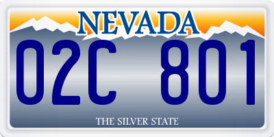 NV license plate 02C801