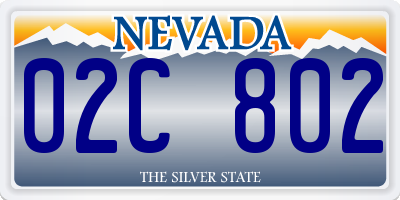 NV license plate 02C802