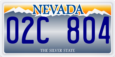 NV license plate 02C804