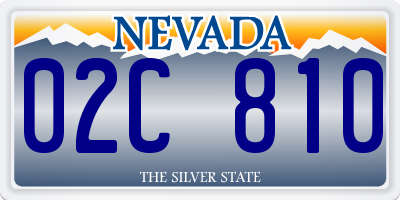 NV license plate 02C810