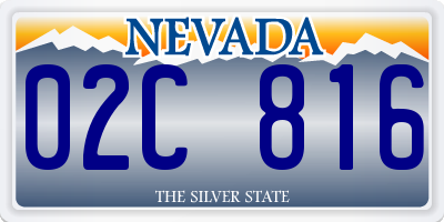 NV license plate 02C816