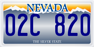 NV license plate 02C820