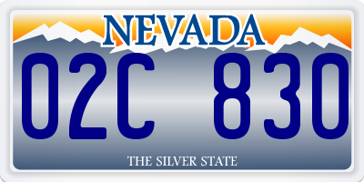 NV license plate 02C830