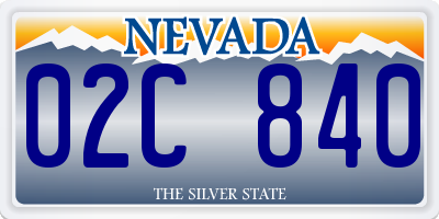 NV license plate 02C840