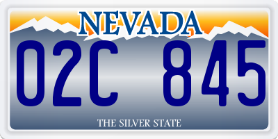 NV license plate 02C845