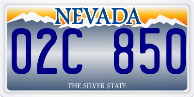 NV license plate 02C850