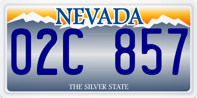 NV license plate 02C857