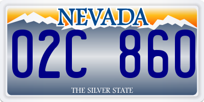 NV license plate 02C860