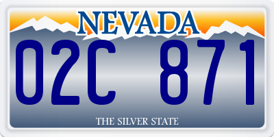 NV license plate 02C871
