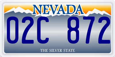 NV license plate 02C872