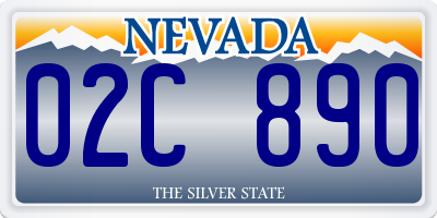 NV license plate 02C890