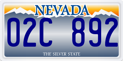 NV license plate 02C892