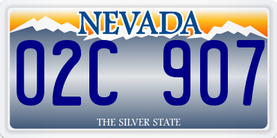 NV license plate 02C907