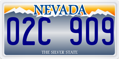 NV license plate 02C909