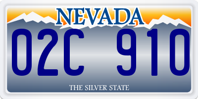 NV license plate 02C910