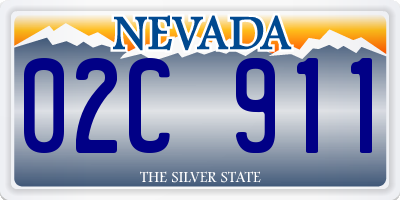 NV license plate 02C911