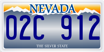 NV license plate 02C912