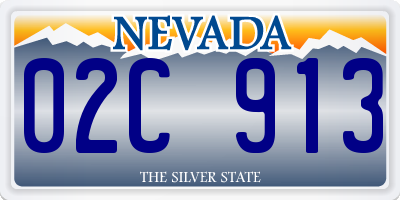 NV license plate 02C913