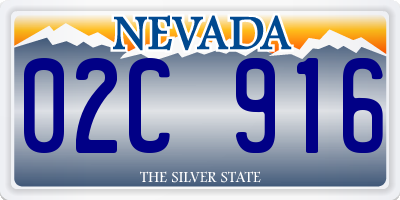 NV license plate 02C916