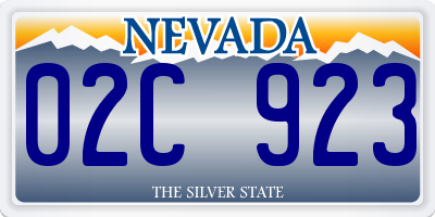 NV license plate 02C923