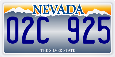 NV license plate 02C925