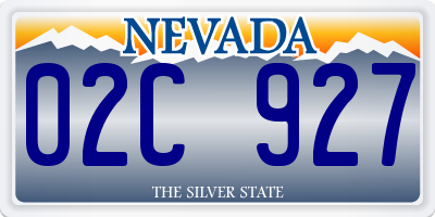 NV license plate 02C927