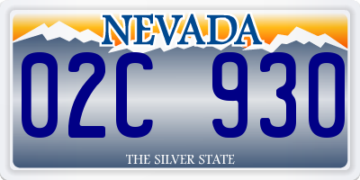 NV license plate 02C930