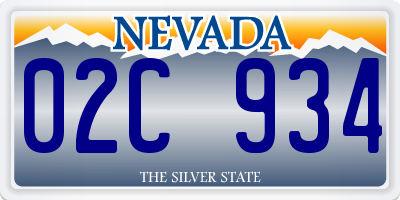 NV license plate 02C934