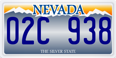 NV license plate 02C938