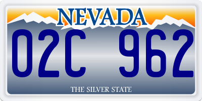 NV license plate 02C962