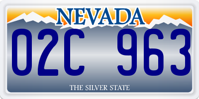 NV license plate 02C963