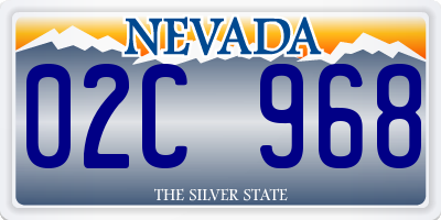 NV license plate 02C968