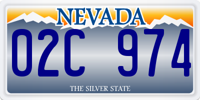 NV license plate 02C974