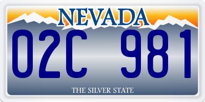 NV license plate 02C981