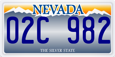 NV license plate 02C982