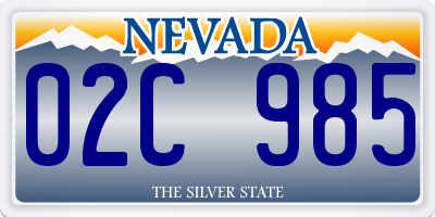 NV license plate 02C985